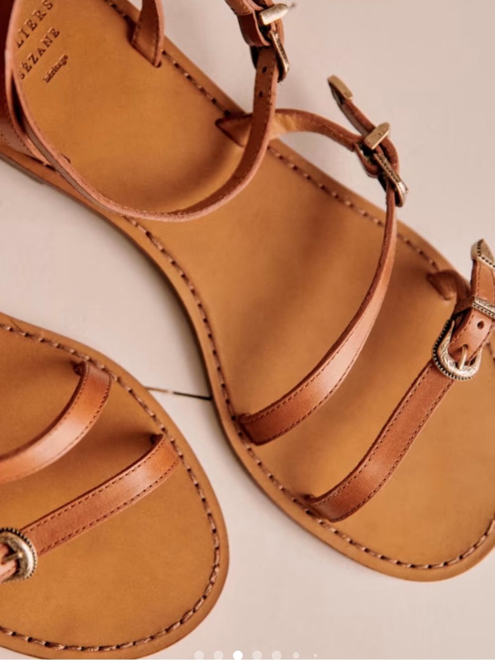Sezane Roxanne flat sandals with western buckle size 40 new with tags - Picture 3 of 4